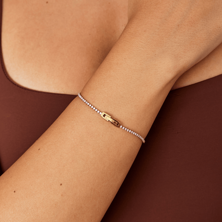 Pulsera de Cristal Rosa Kiera Gold