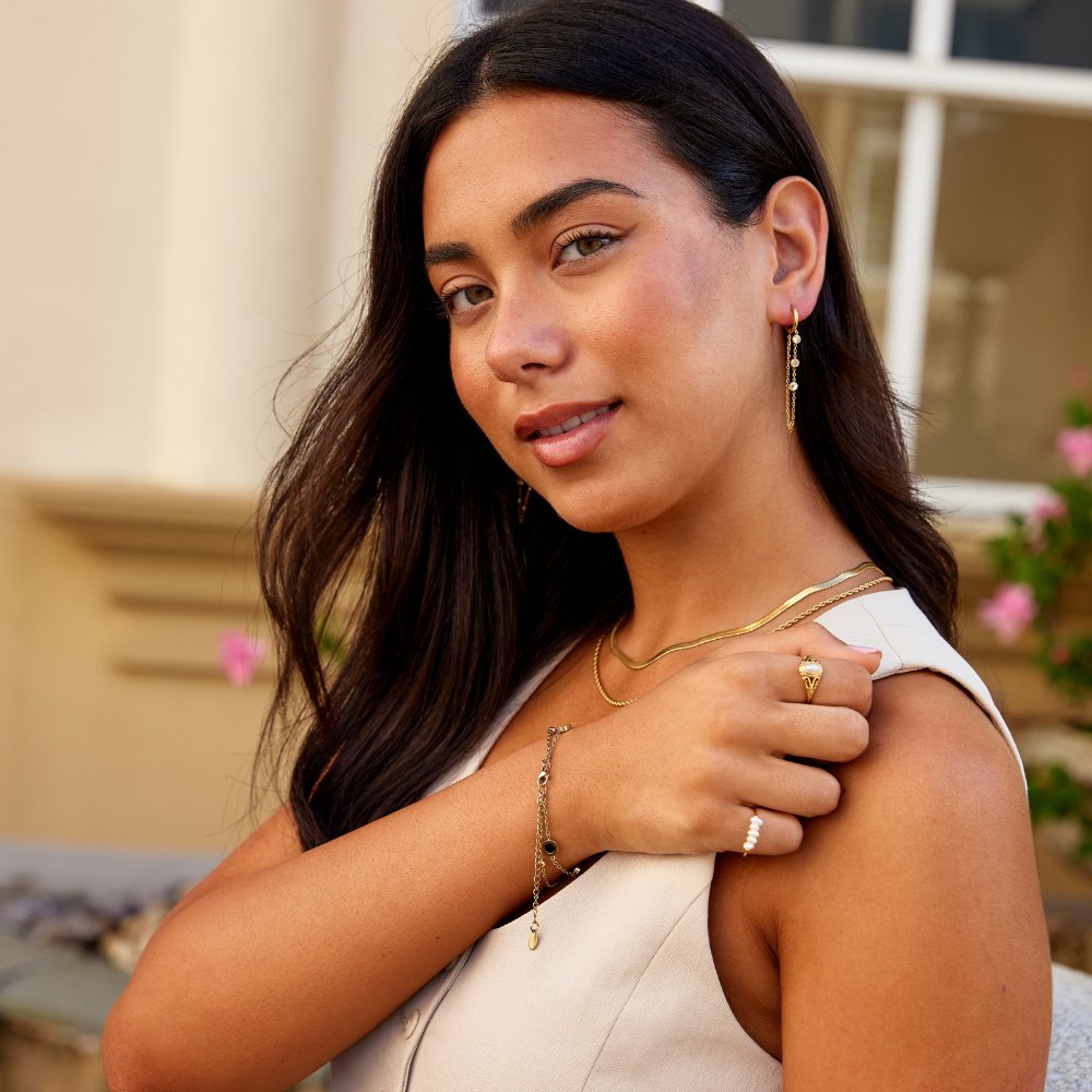 Pendientes de aro con gota de cristal Kira