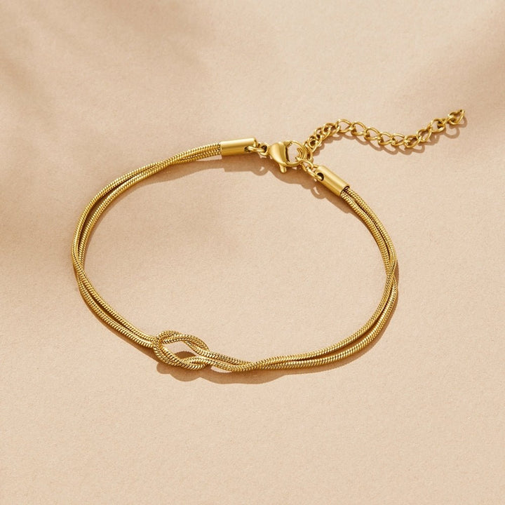 Pulsera de Cadena de Oro Anudada