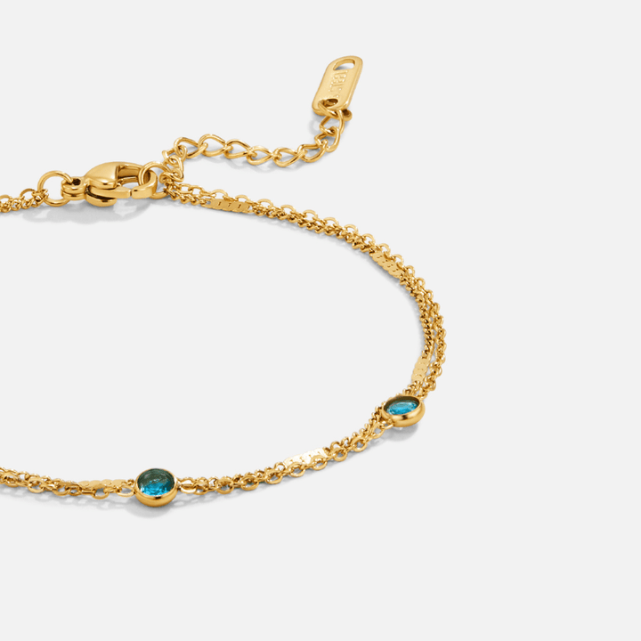 Pulsera de Cristal Athena Azul en Capas