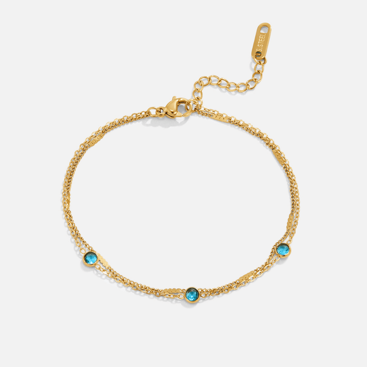 Pulsera de Cristal Athena Azul en Capas