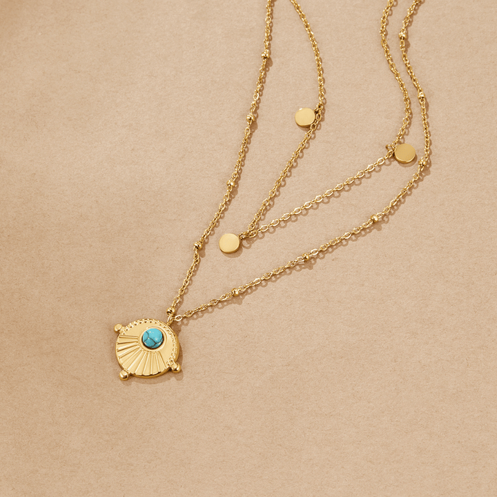 Collar Turquesa en Capas