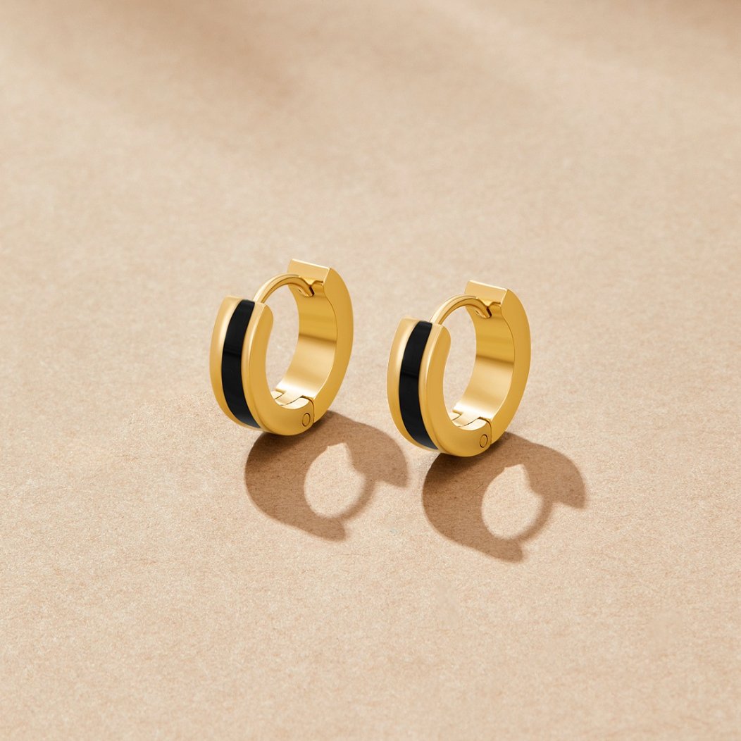 Pendientes de aro Leigh Black