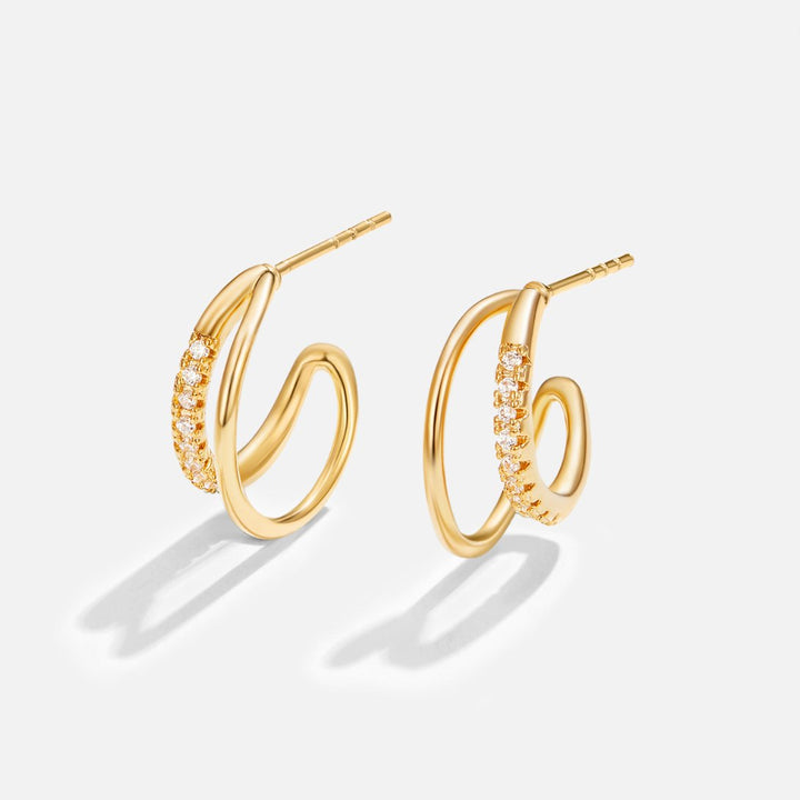 Pendientes de Aro Dobles Leyla con Cristales