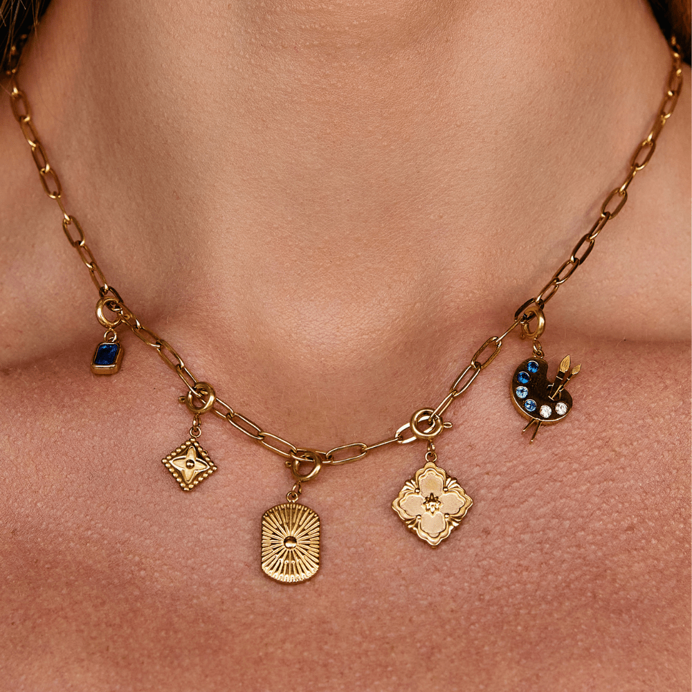 Charm de Hoja de Trébol de Oro de la Suerte