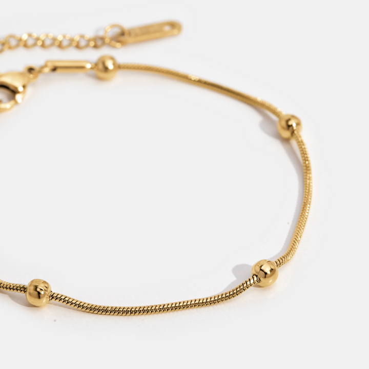 Pulsera de cuentas de oro Luna