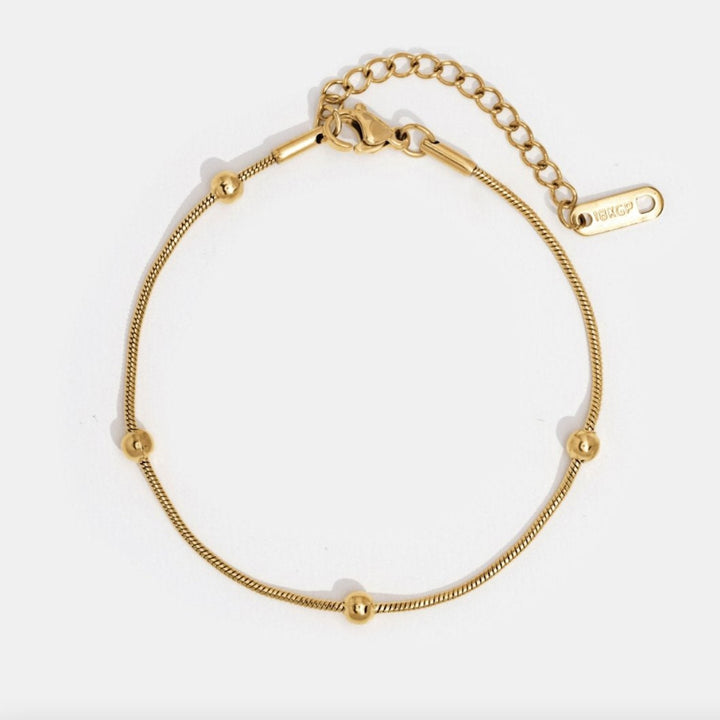 Pulsera de cuentas de oro Luna
