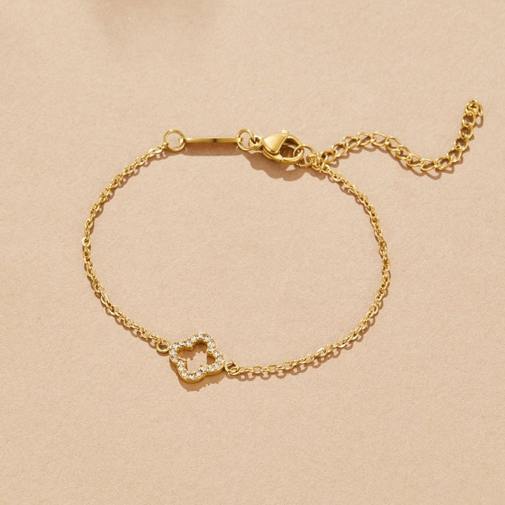 Pulsera de Trébol de Cristal de Luxe