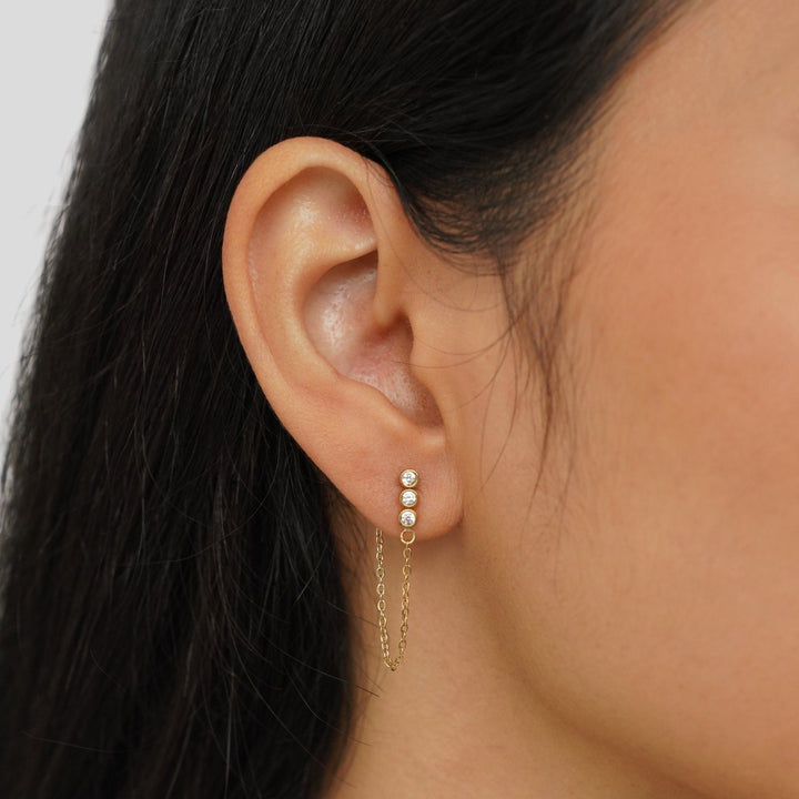 Pendientes de Cadena de Cristal Mara