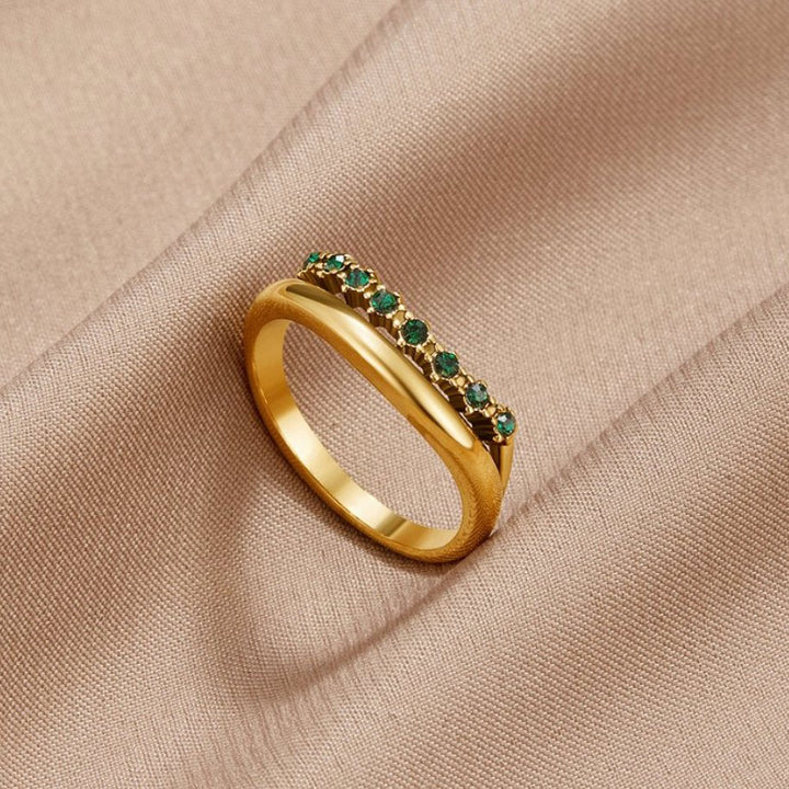 Anillo en Capas Verde Esmeralda Marissa