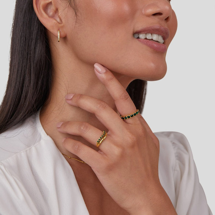 Anillo en Capas Verde Esmeralda Marissa