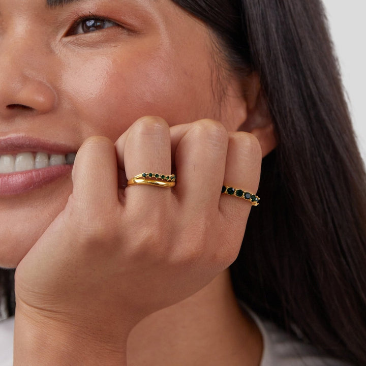 Anillo en Capas Verde Esmeralda Marissa