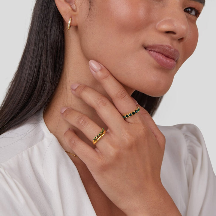 Anillo en Capas Verde Esmeralda Marissa