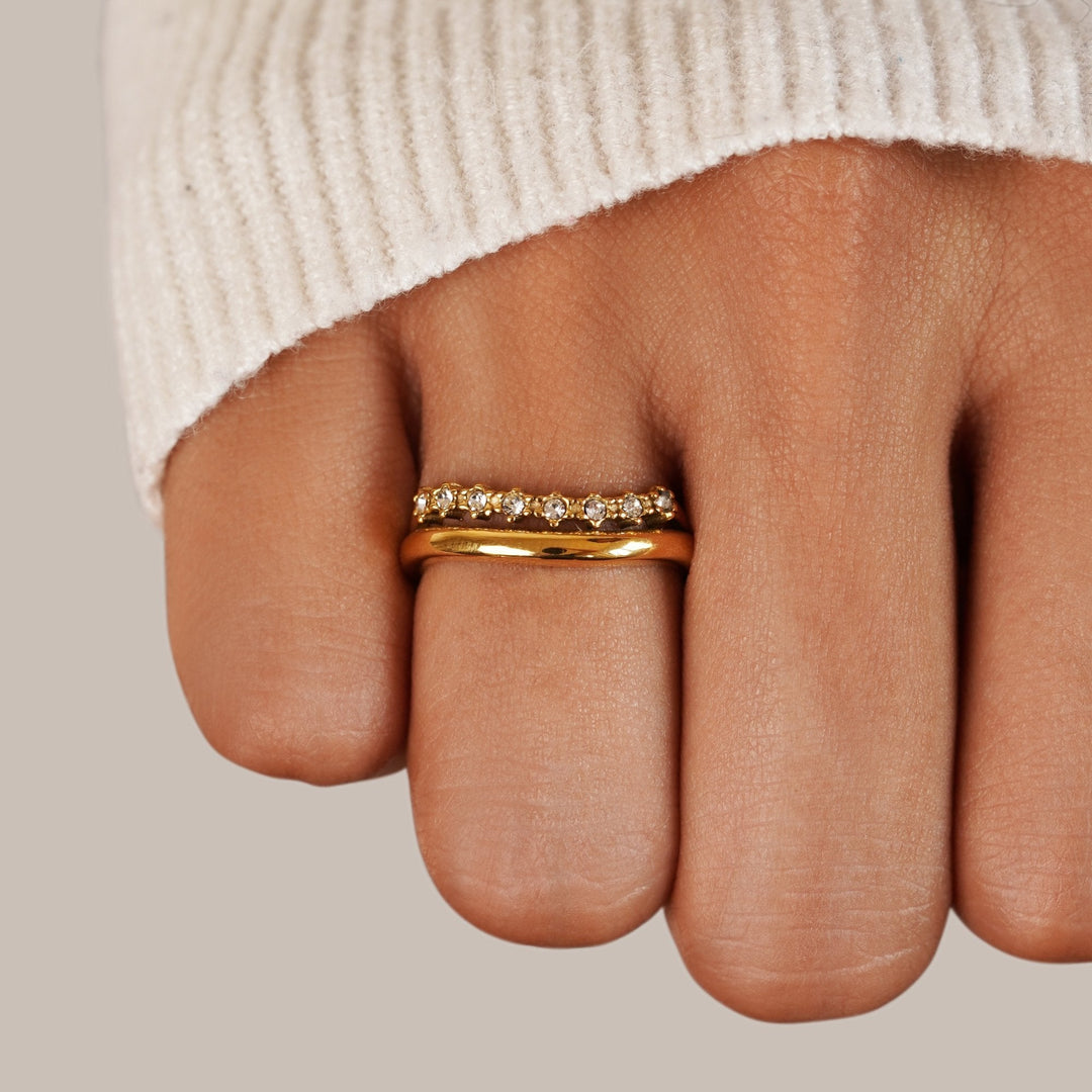 Anillo en Capa de Cristal Blanco Marissa