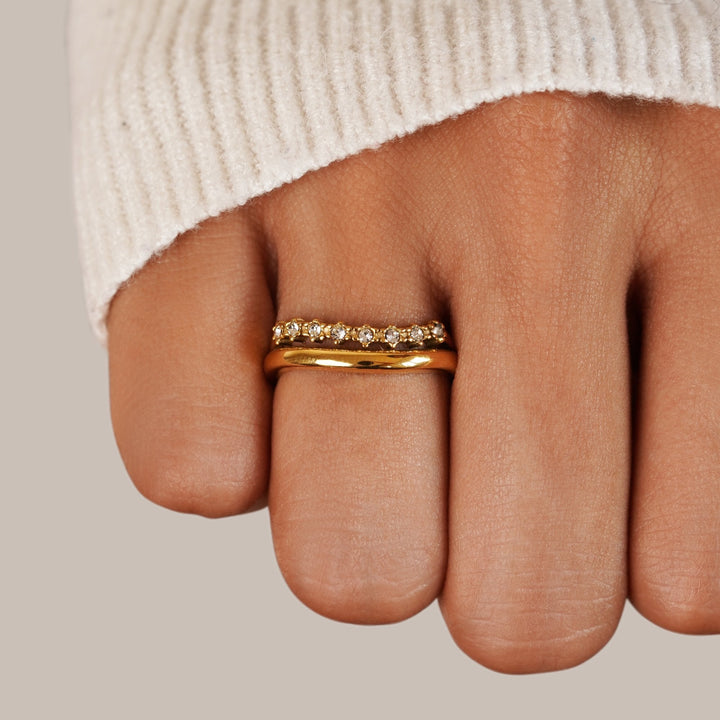 Anillo en Capa de Cristal Blanco Marissa