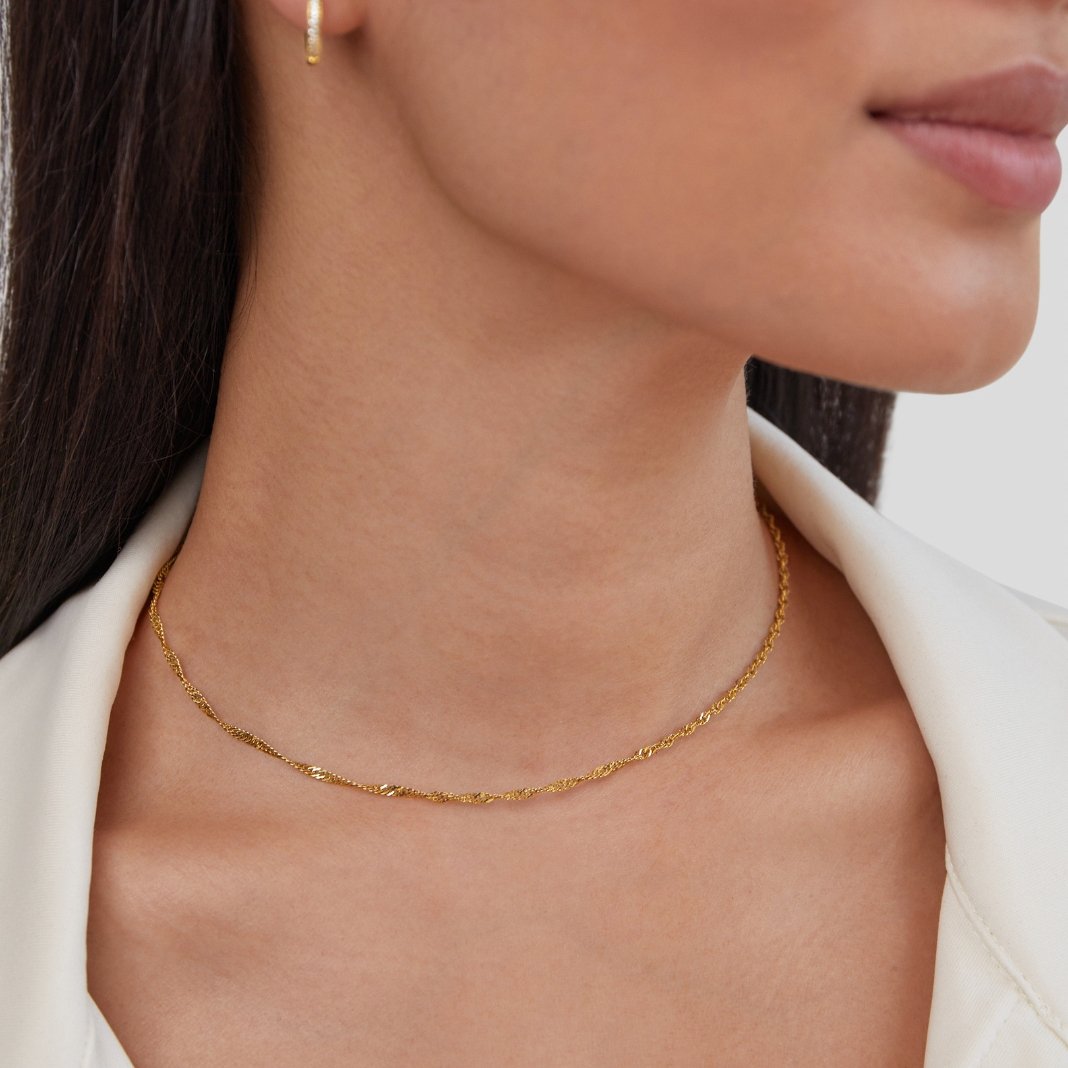 Collar de Cadena de Oro Mila Twist