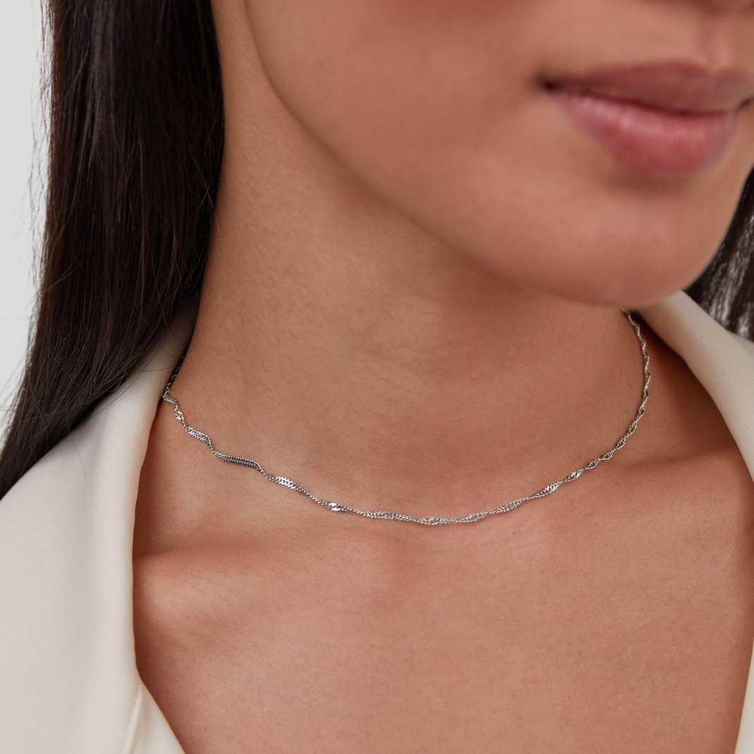 Collar de Cadena de Plata Mila Twist