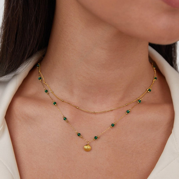 Conjunto de Collar de Concha y Perlas para Amantes del Océano