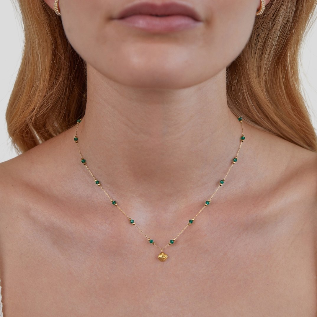 Conjunto de Collar de Concha y Perlas para Amantes del Océano