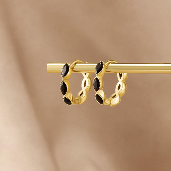 Pendientes de Aro Pequeños Onyx