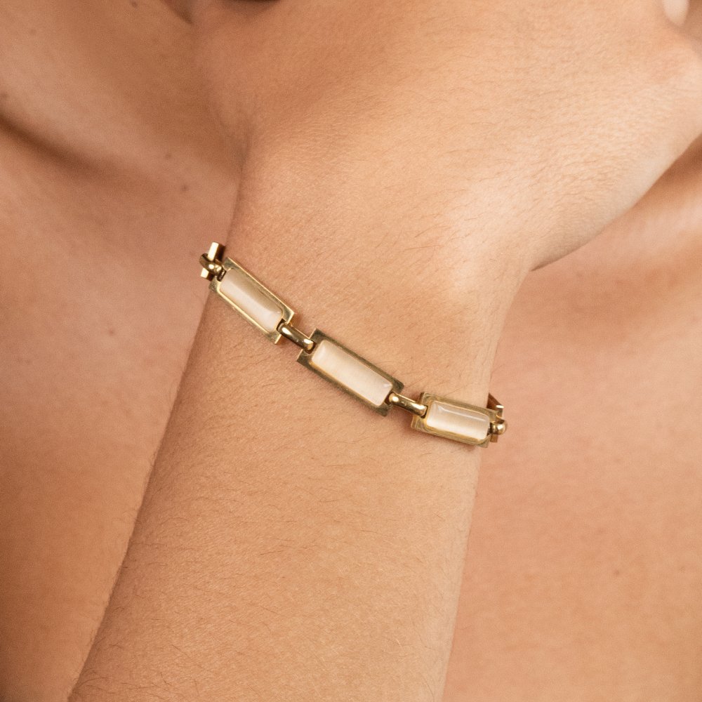 Pulsera Baguette de Oro Ópalo