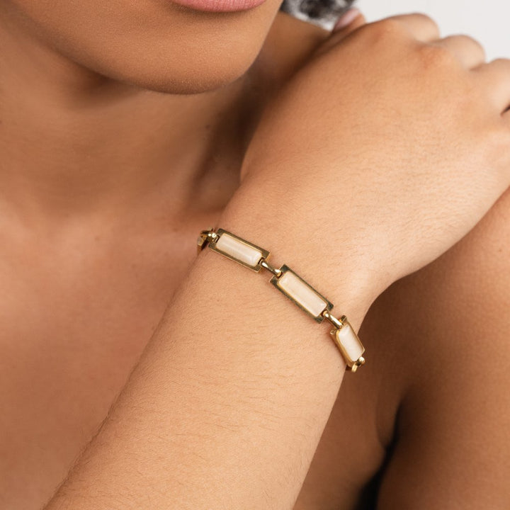 Pulsera Baguette de Oro Ópalo