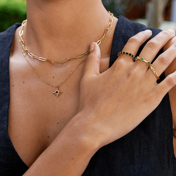 Collar de Clip de Papel Dorado