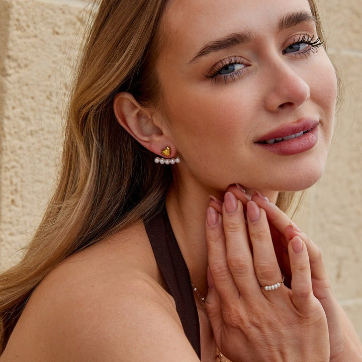 Pendientes de Romance con Perla y Corazón