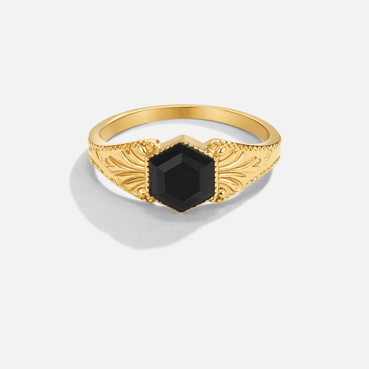 Anillo de Ónix Negro Phoenix