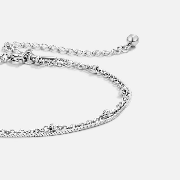 Pulsera Apilada de Plata Pia