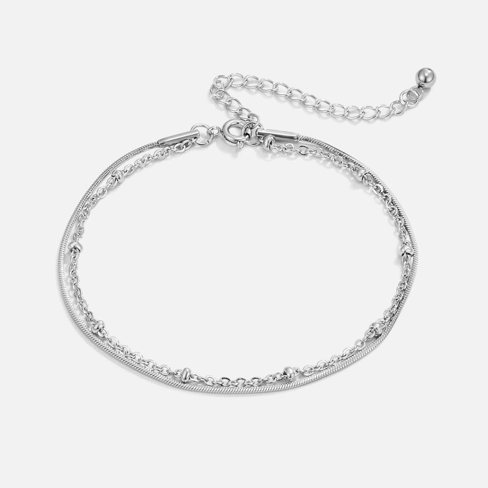 Pulsera Apilada de Plata Pia