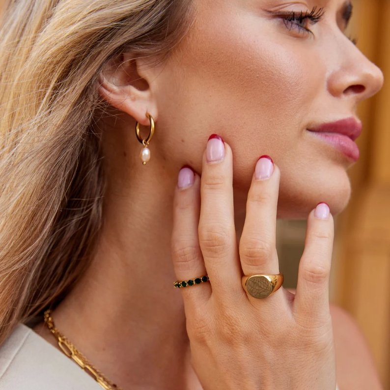 Pendientes de Aro Bella con Perlas de Agua Dulce Rosa