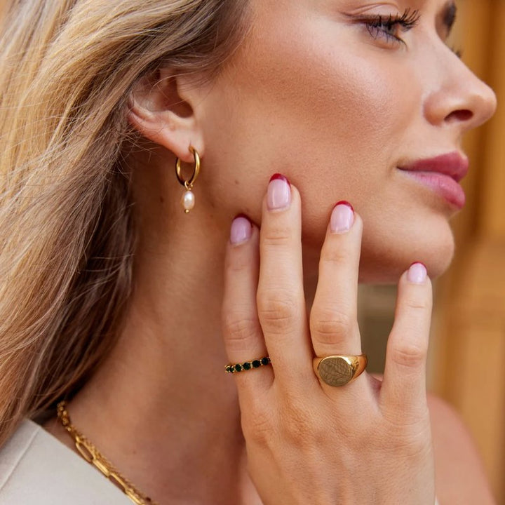 Pendientes de Aro Bella con Perlas de Agua Dulce Rosa