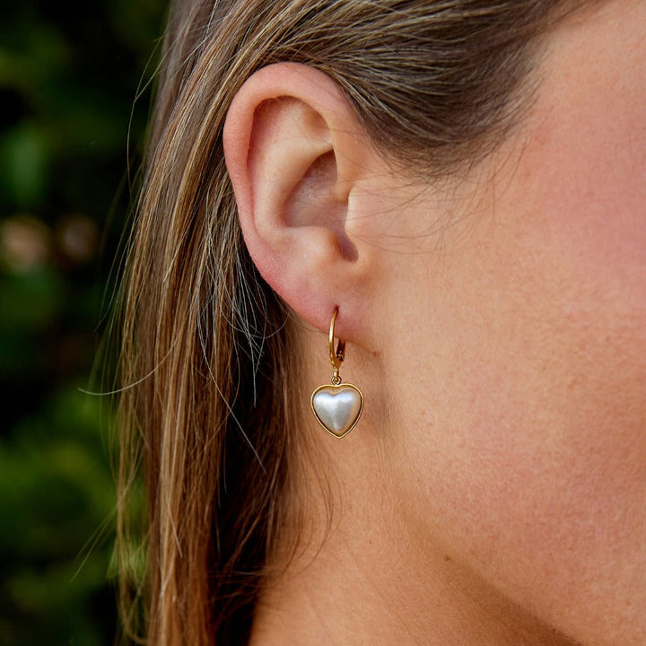 Pendientes de Aro de Perla 'Corazón Puro'