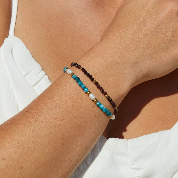 Pulsera de cuentas de granate rojo