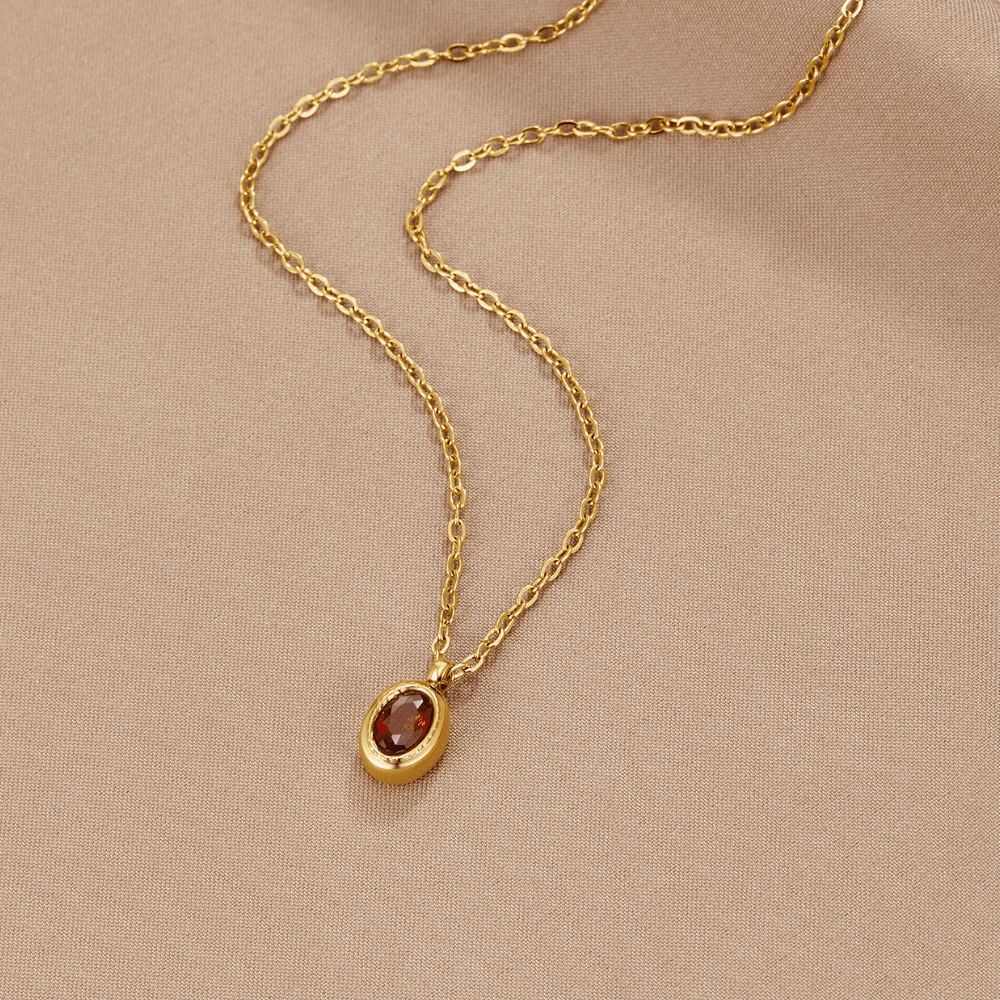 Collar de Cristal Rojo Rubí