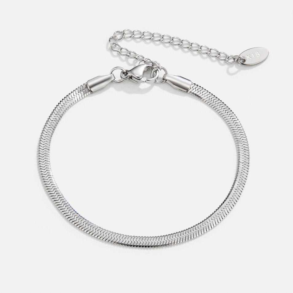 Pulsera de Cadena de Serpiente de Plata Sarya
