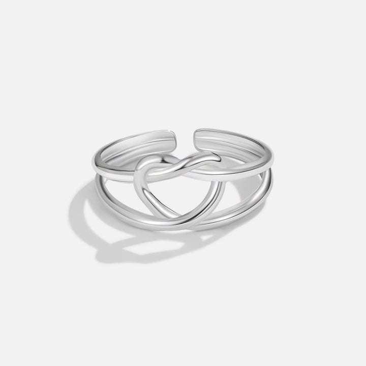 Anillo de Nudo de Amor Plateado