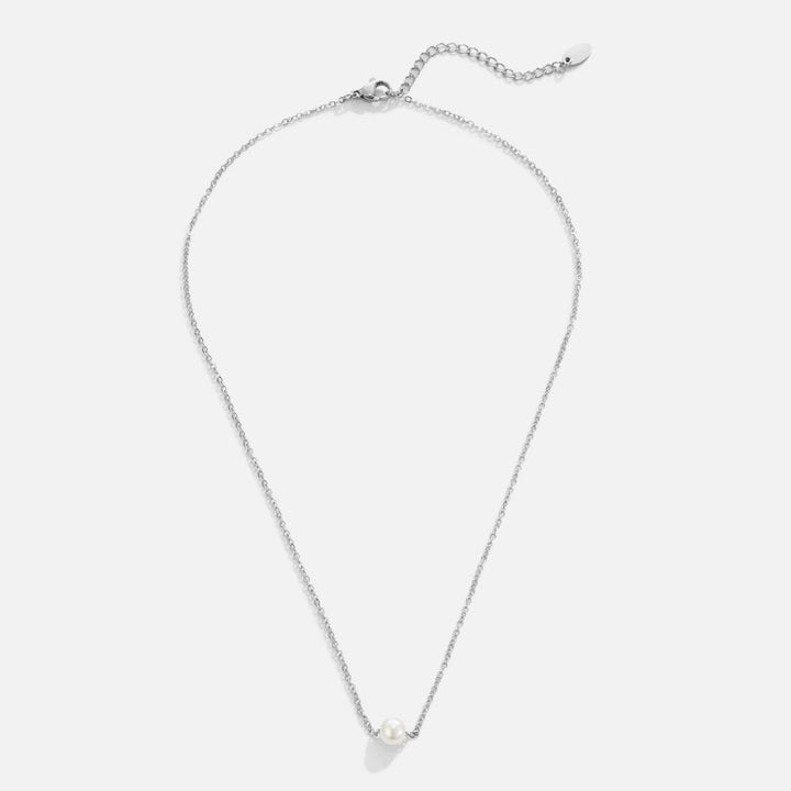 Collar de Perlas de Plata Solitaire