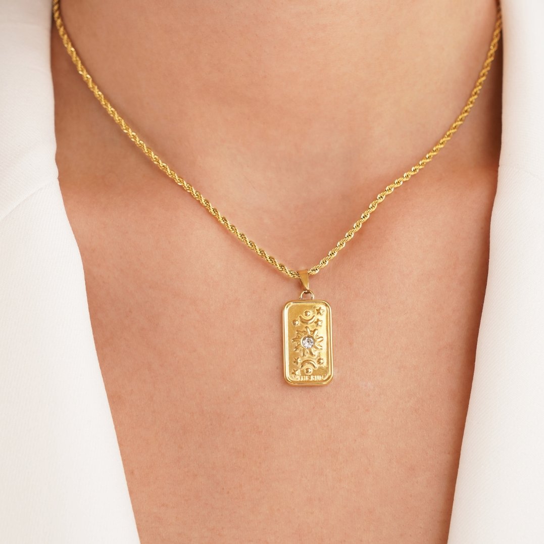 Collar de Péndulo de Tarot 'El Sol'