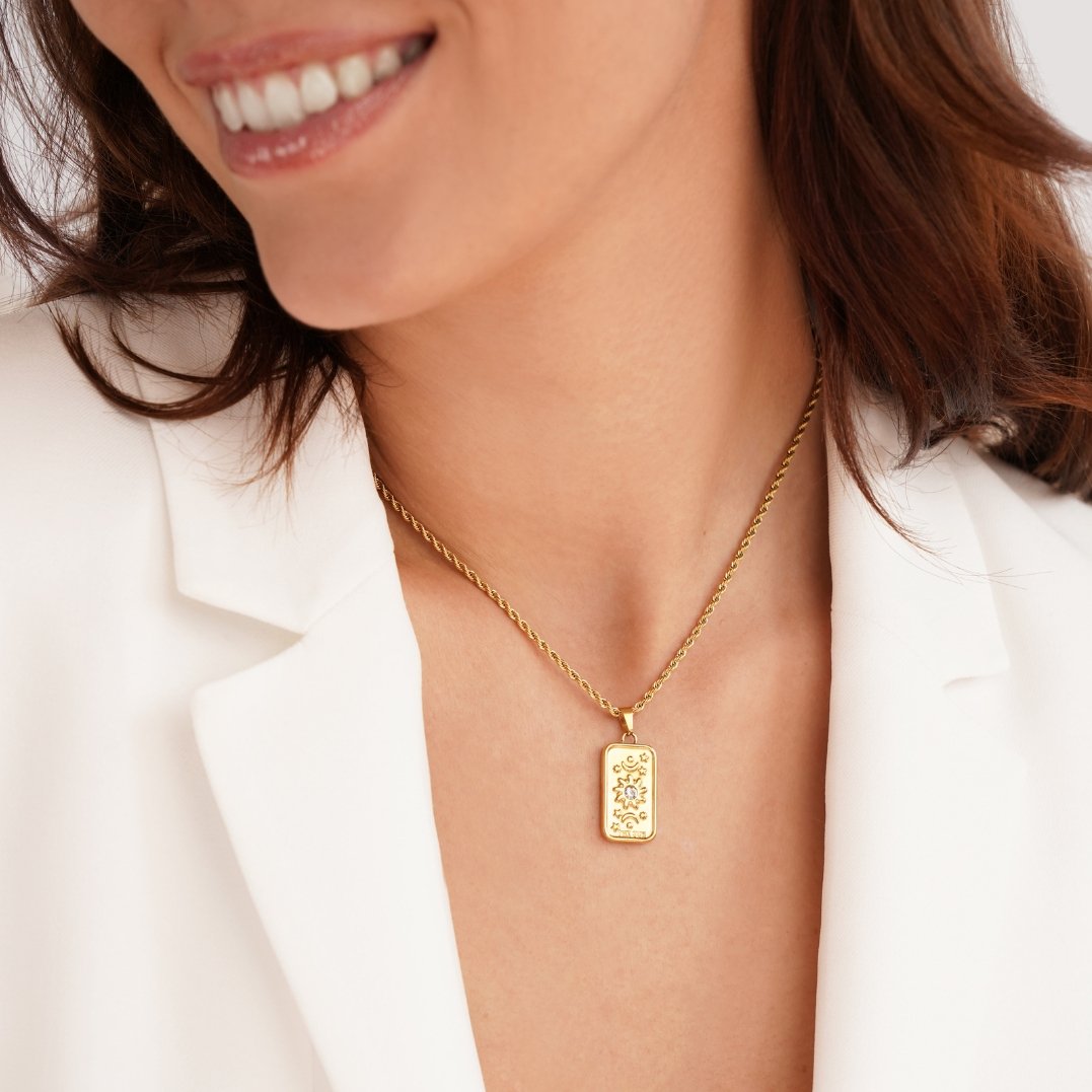 Collar de Péndulo de Tarot 'El Sol'