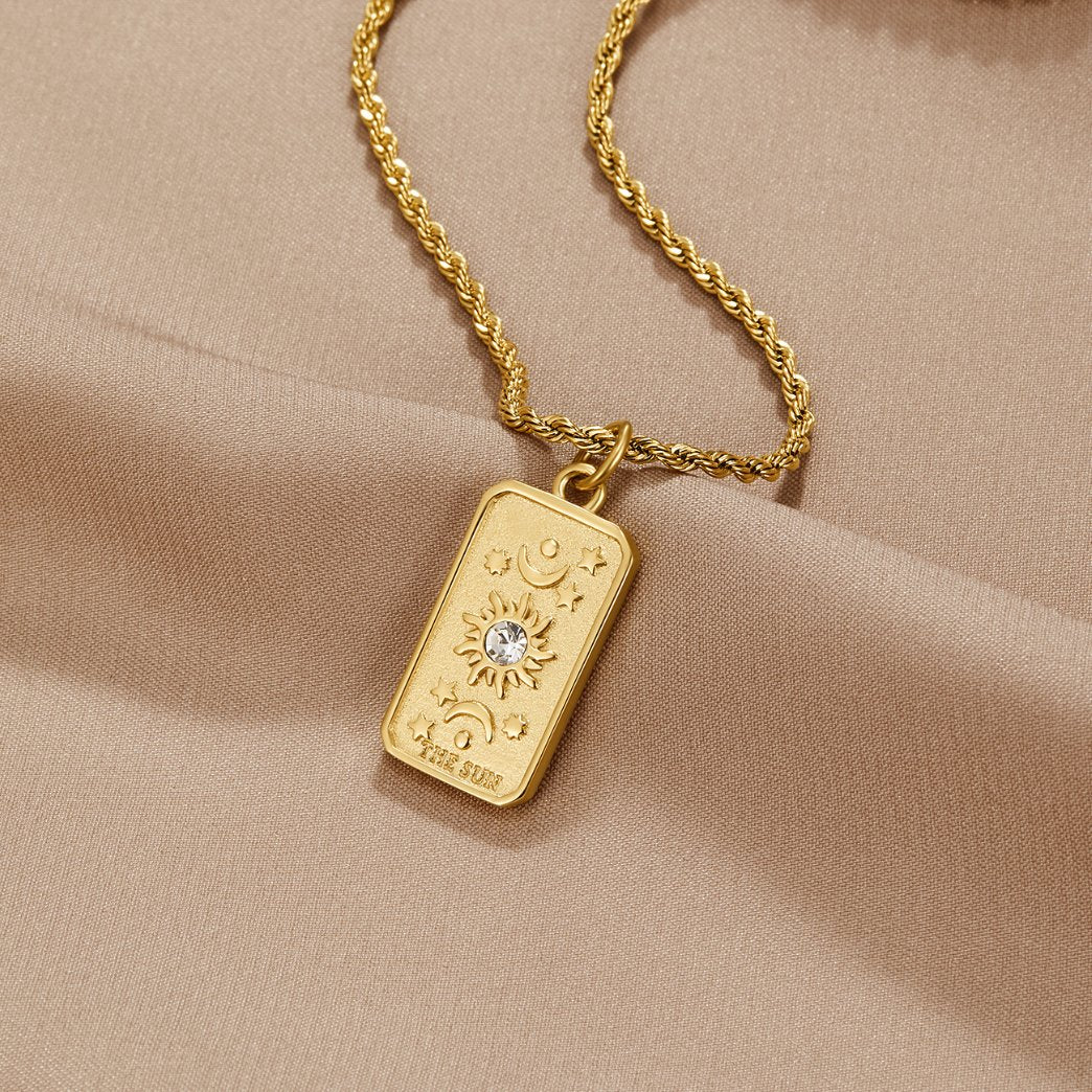 Collar de Péndulo de Tarot 'El Sol'