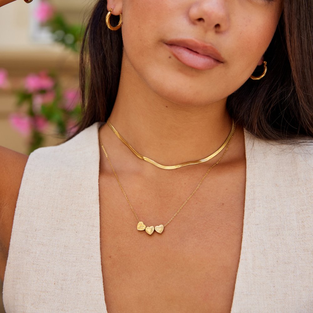 Collar con Colgante de Corazón Trio