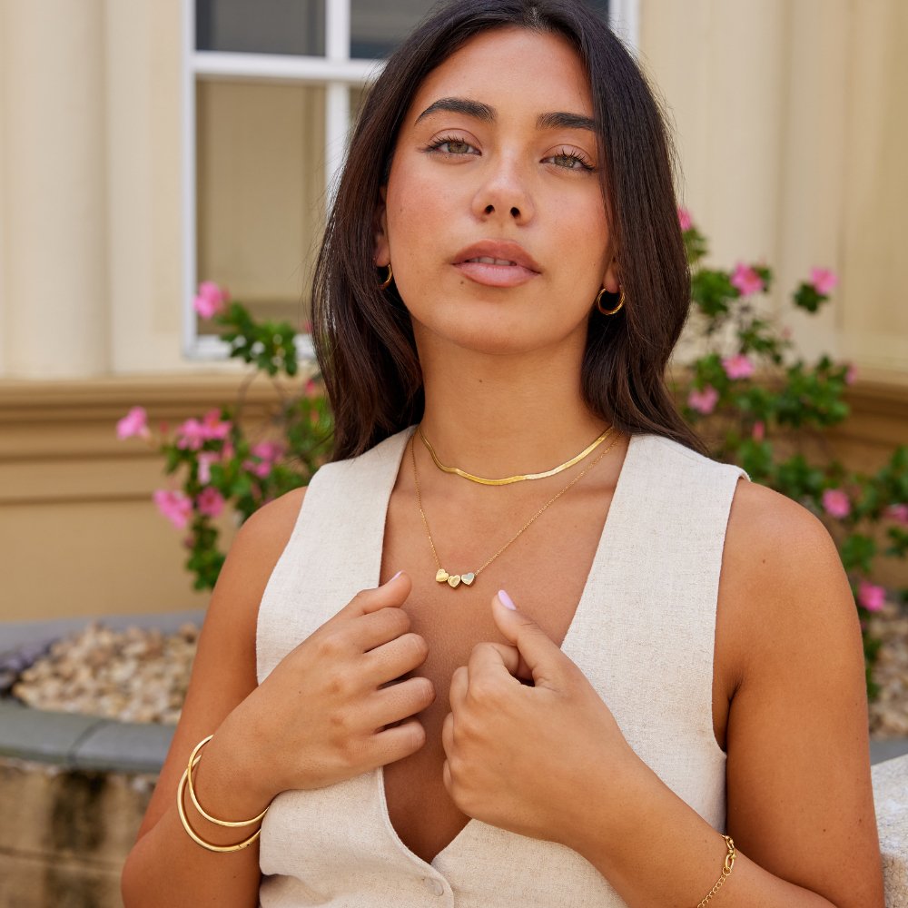 Collar con Colgante de Corazón Trio