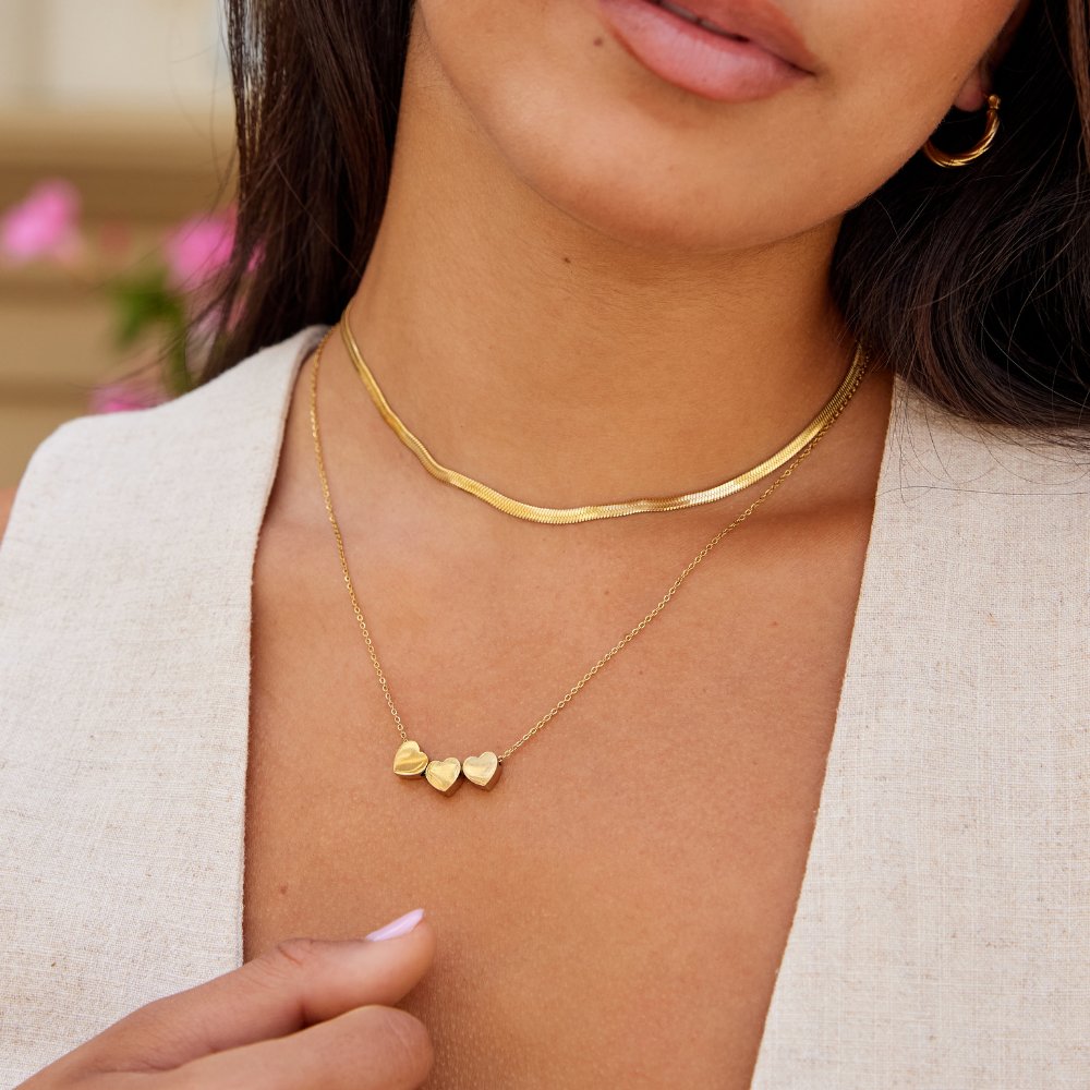 Collar con Colgante de Corazón Trio