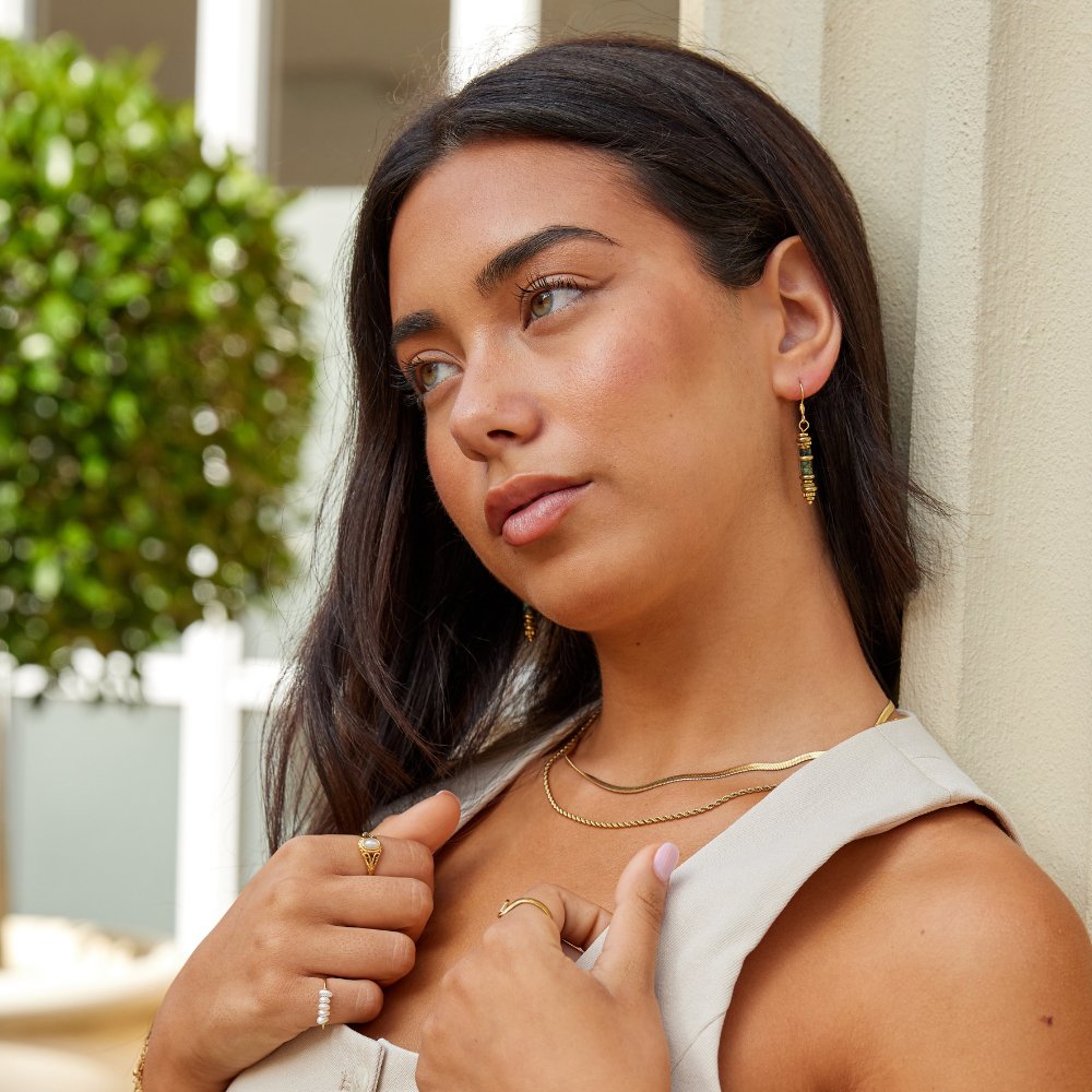 Pendientes Colgantes de Piedra Turquesa