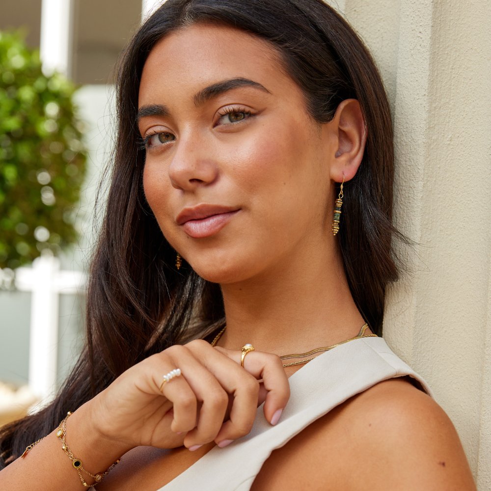 Pendientes Colgantes de Piedra Turquesa