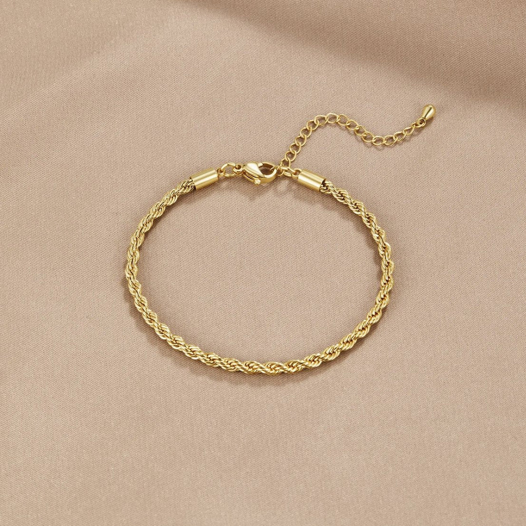 Pulsera Trenzada de Oro de 18K