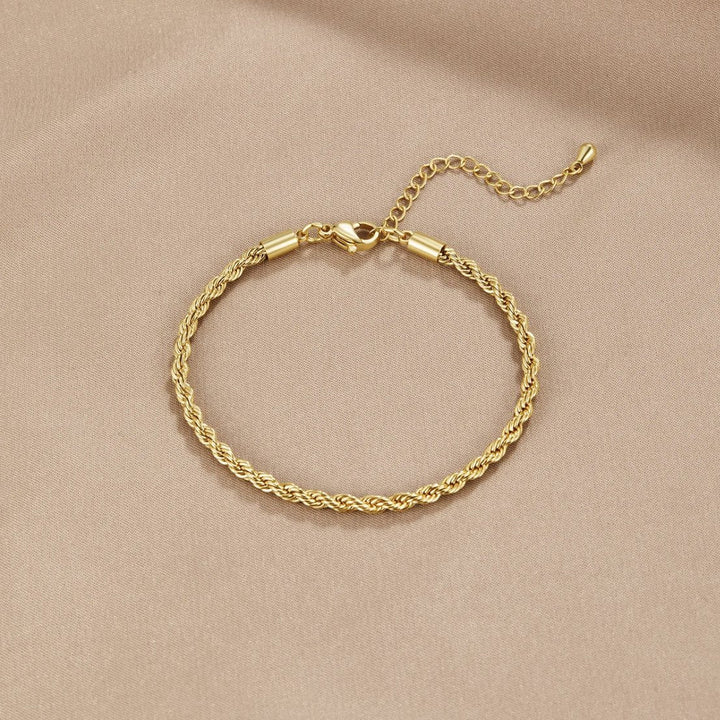 Pulsera Trenzada de Oro de 18K