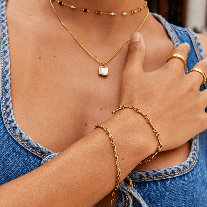 Pulsera Trenzada de Oro de 18K